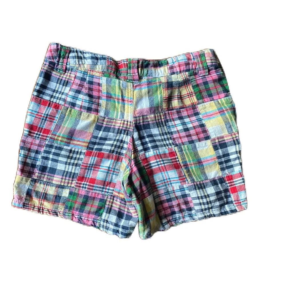 J. Khaki madras shorts cotton multicolor plaid girl 12